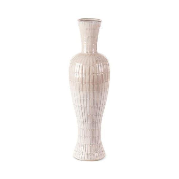 DEKORATIV VAS EDNA (02) FI 17 X 56 CM CREAM