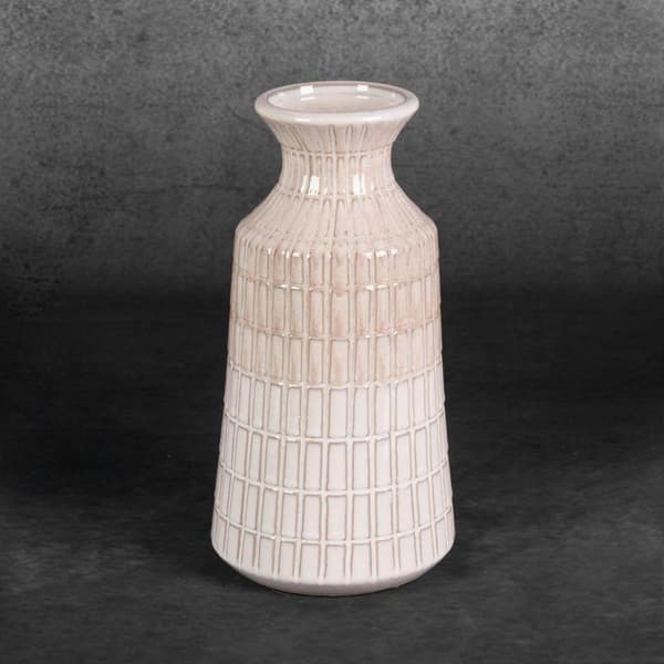 DEKORATIV VASE EDNA (05) FI 16 X 31 CM CREME