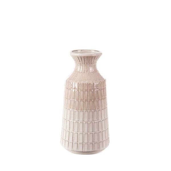 DEKORATIV VASE EDNA (05) FI 16 X 31 CM CREME