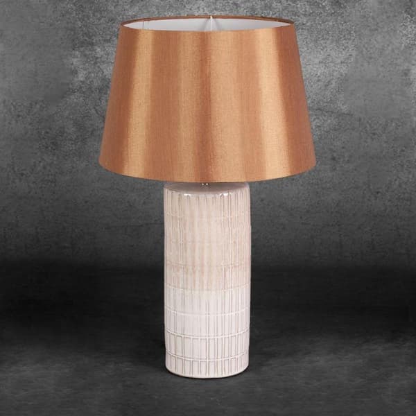 DEKORATIV LAMPE EDNA (01) FI 33 X 56 CM CREME