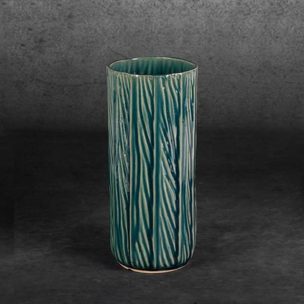 DEKORATIV VASE REA (06) FI 12 X 28 CM GRØN