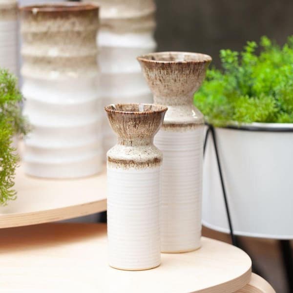 DEKORATIV VASE ERINA (07) FI 13 X 35 CM HVID