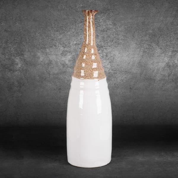 DEKORATIV VAS ERINA (02) FI 21 X 71 CM VIT