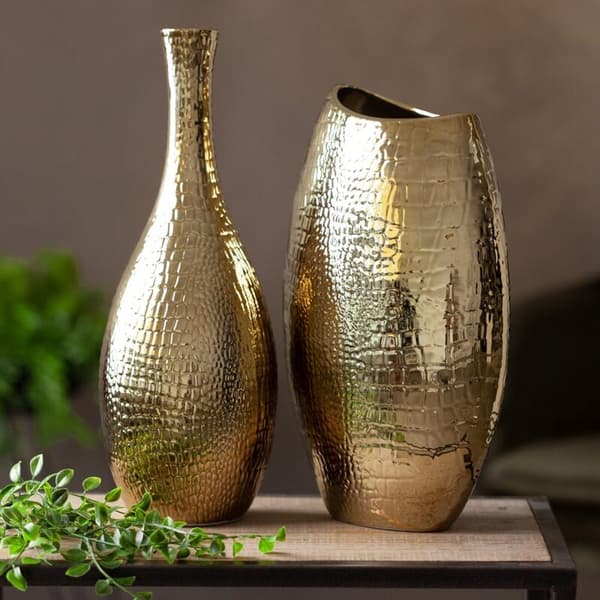 DEKORATIV VASE ERNA FI 14 X 31 CM GULD