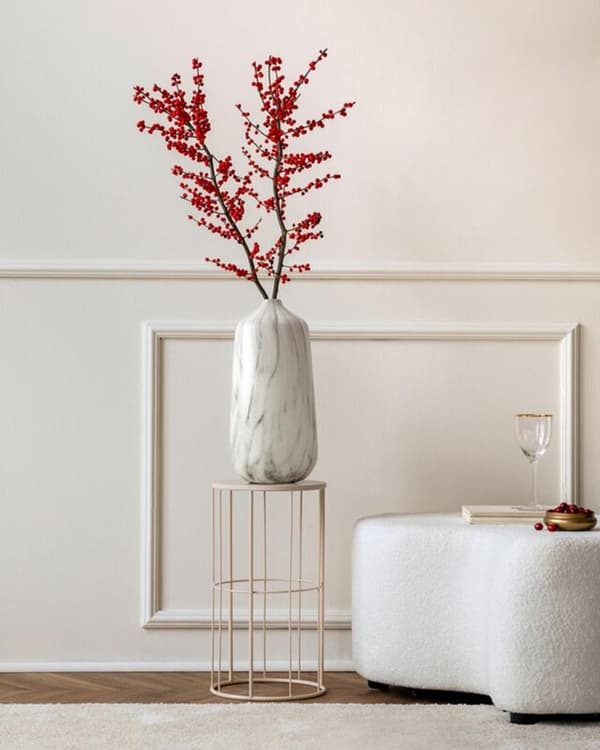 MIJA DEKORATIV VASE (02) 15 X 15 X 33 CM CREME