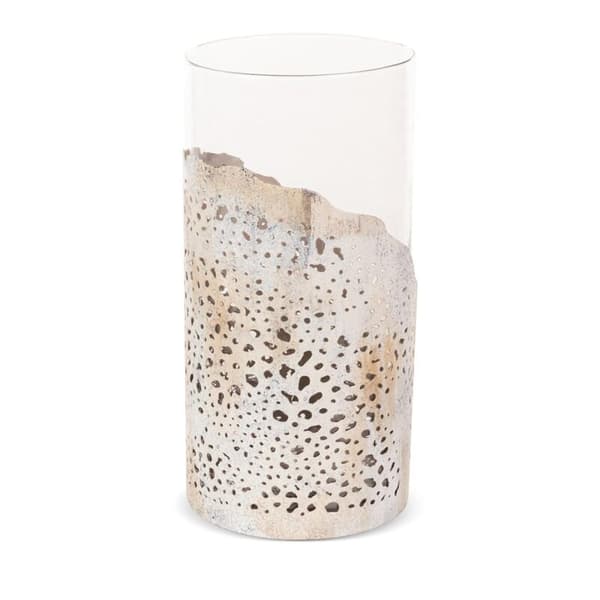 DEKORATIV GLAS LYSESTAG DIMON (02) FI 16 X 32 CM BEIGE