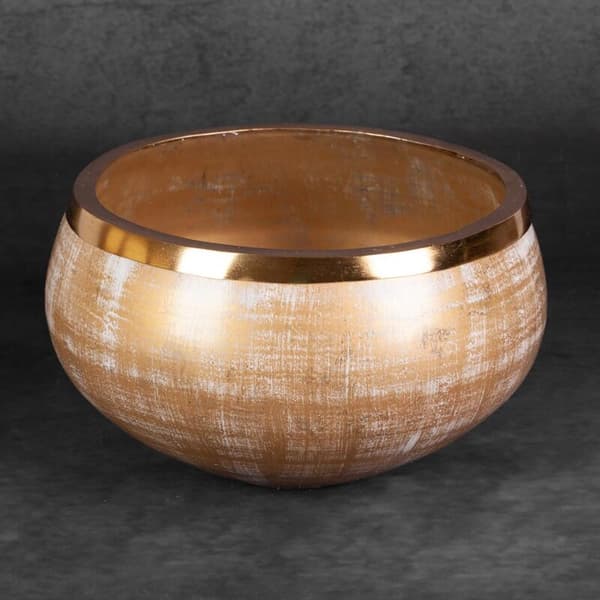 DEKORATIV GLASSKÅL FENA (02) FI 23 X 14 CM GULD