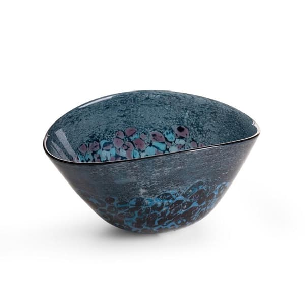 DEKORATIV GLASSKÅLE LOGAN (01) 22 X 17 X 11 CM MARINEBLÅ