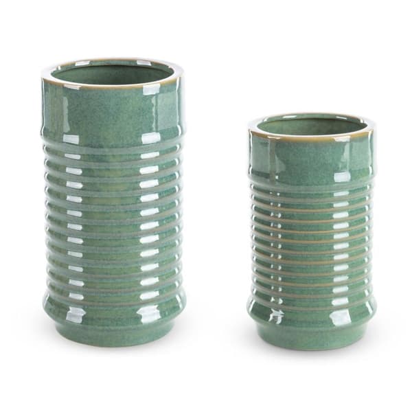 DEKORATIV VASE SAMI FI 12 X 20 CM GRØN