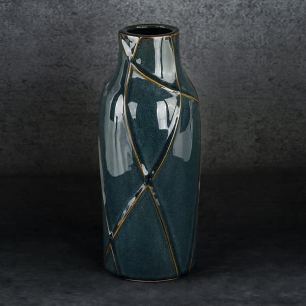DEKORATIV VASE TEO (01) FI 13 X 30 CM TURKIS