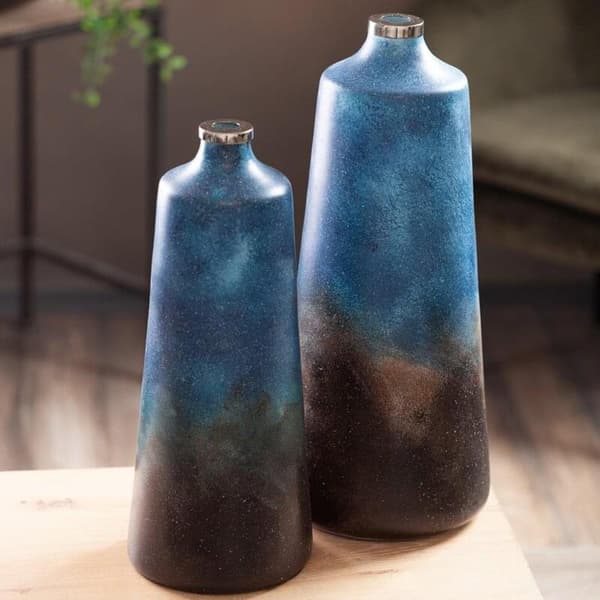 DEKORATIV GLASVAS CAREN (04) 27 X 10 X 34 CM BLÅ