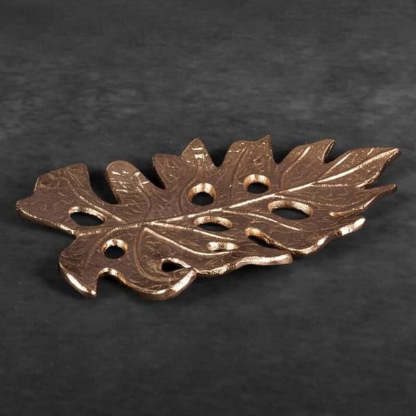 DEKORATIV PLADE DAHLIA (01) 27 X 17 X 1 CM GULD