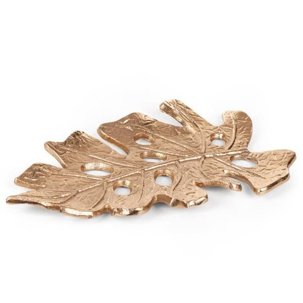 DEKORATIV PLADE DAHLIA (01) 27 X 17 X 1 CM GULD