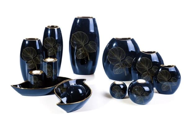 DEKORATIV PLADE AMORA1 (2) 36 X 19 X 6 CM MARINEBLÅ