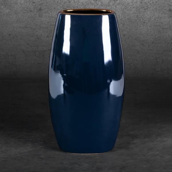 DEKORATIV VASE AMORA1 (4) 19 X 12 X 35 CM MARINEBLÅ
