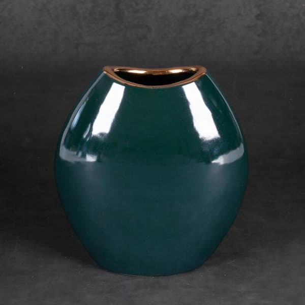 DEKORATIV VASE AMORA2 (3) 14 X 7 X 16 CM GRØN