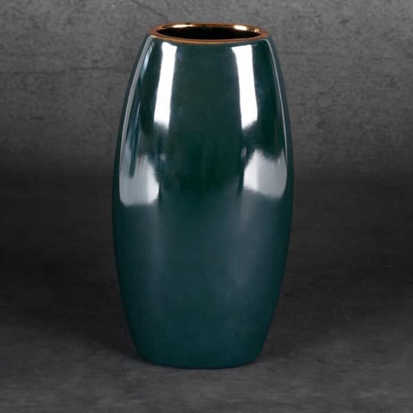 DEKORATIV VAS AMORA2 (5) 13 X 9 X 25 CM GRÖN