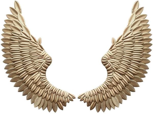 Engelvinger Vægdekoration, Elegant Guld Finish, Holdbar Metal Konstruktion, Alsidig Størrelse