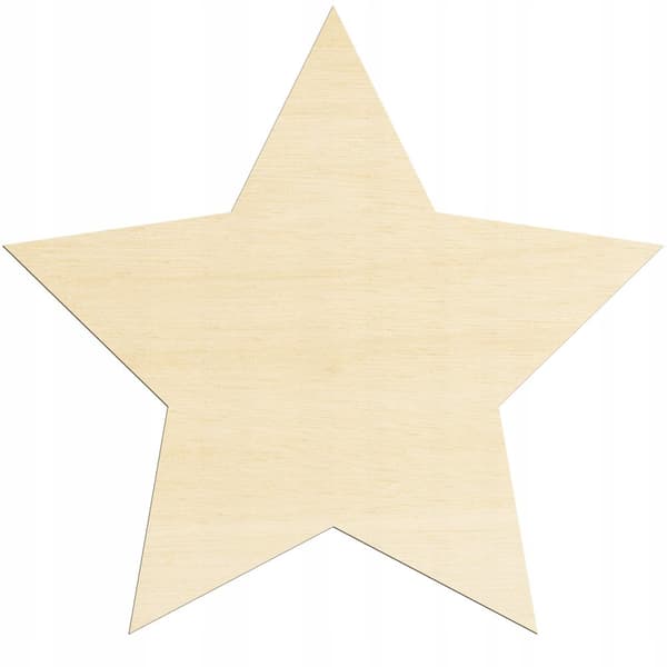 Trästjärna för dekoration av plywood 10cm