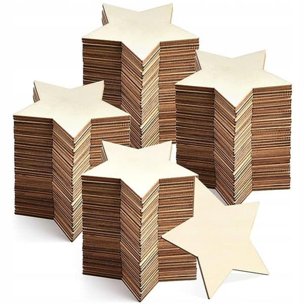 Puinen scrapbooking stars vaneri 5x5cm 200kpl