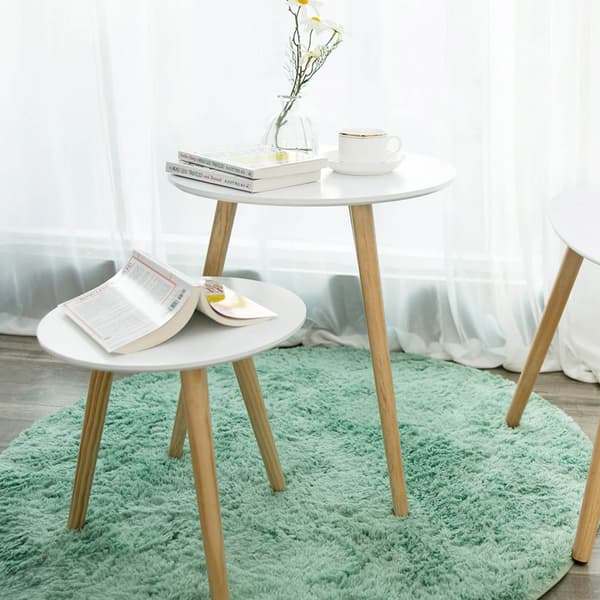 Pöytä, jossa on massiivipuujalat - 2-pack Valkoinen/Puu