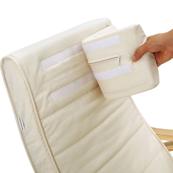Ergonominen keinutuoli säädettävällä jalkatuella – beige, 150 kg kantavuus