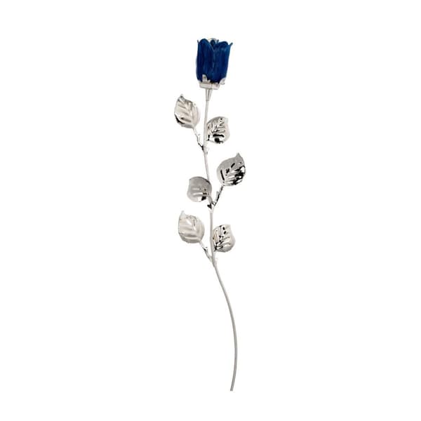 Stor silverpläterad blå ros gravyr för evig blomma | Storlek: 30cm | SKU: BG1765B