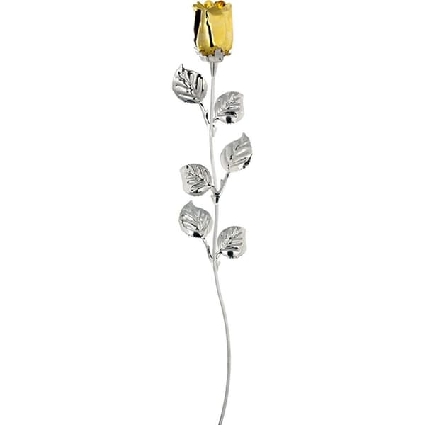 Stor sølvbelagt guld rose evige blomster gravering | Størrelse: 30 cm | SKU: BG1765G