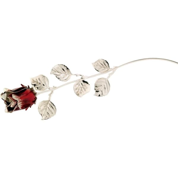 Stor sølvbelagt bordeaux rose evige blomstergravering | Størrelse: 30 cm | SKU: BG1765BOS