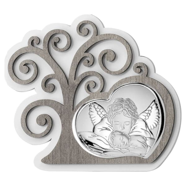 Skyddsängel bild silver modern ovanför sängen Livets träd | Storlek: 15x13 cm | SKU: VLL343
