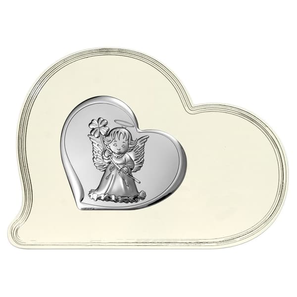 Guardian angel billede sølv moderne over sengen med gravering 16x12 | Størrelse: 16,1x12cm | SKU: BC6630F/1