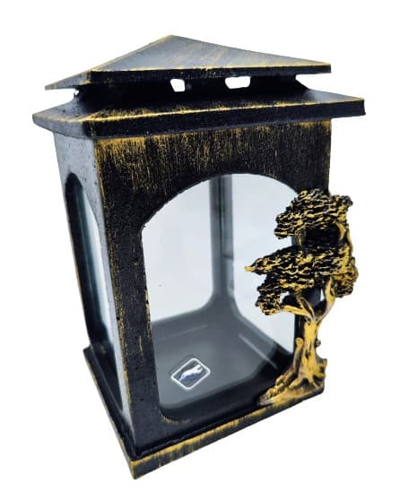 LANTERN L3 / MIX / RESIN / slät / guldsmetad trädapplikation / 2 VAROR /bit