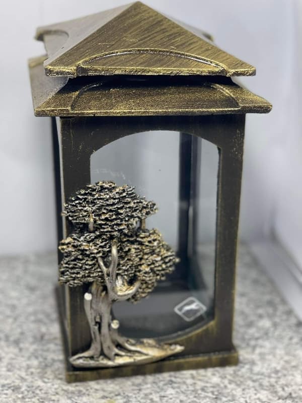 LANTERN L3 / MIX / RESIN / slät / guldsmetad trädapplikation / 2 VAROR /bit