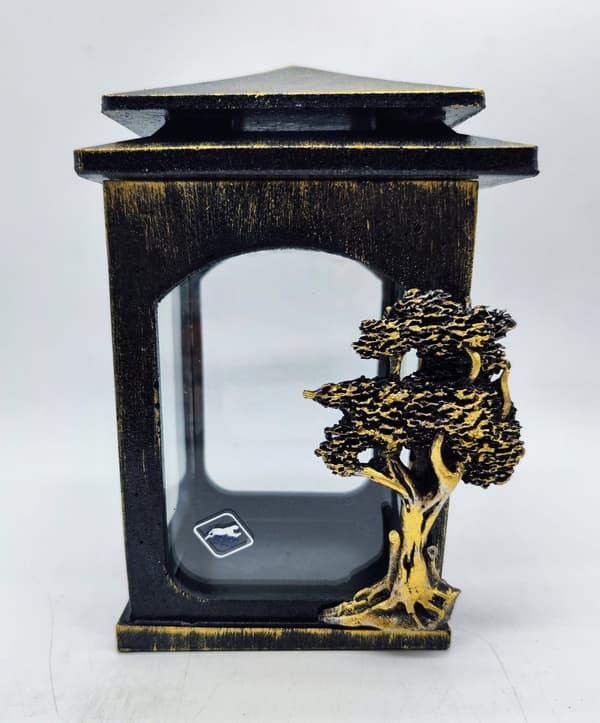 LANTERN L3 / MIX / RESIN / slät / guldsmetad trädapplikation / 2 VAROR /bit