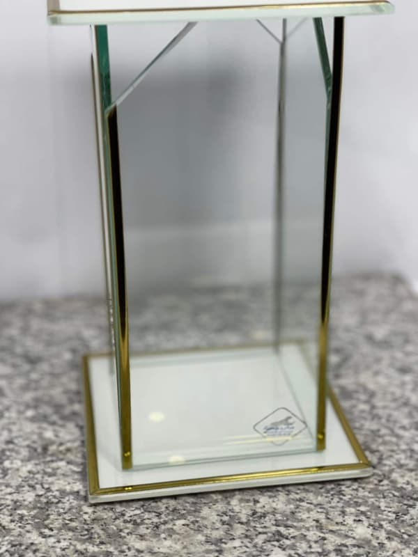 HELT GLAS SLUTAT GLAS VIT-GULD STOR / 1 STK
