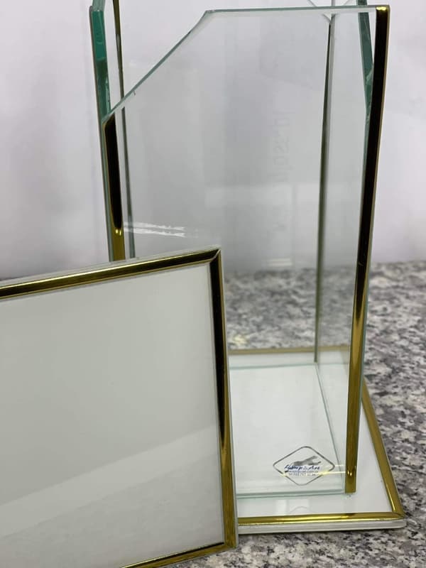 HELT GLAS SLUTAT GLAS VIT-GULD STOR / 1 STK