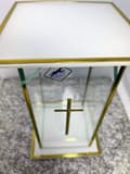 Miniatyrbild 8 av 11: HELT GLAS SLUTAT GLAS VIT-GULD STOR / 1 STK