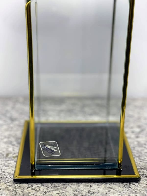 LITEN SVART OCH GULD SLUTGLAS / 1 STK