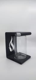Miniatyrbild 5 av 11: LYKTA METALL GLAS / LÅGA / 1 STK / SVART
