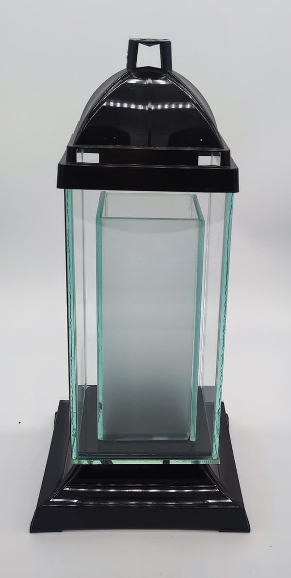 GLAS SØJLE TÅRN - 2 REKTANGLER/ SORT / 1 STK