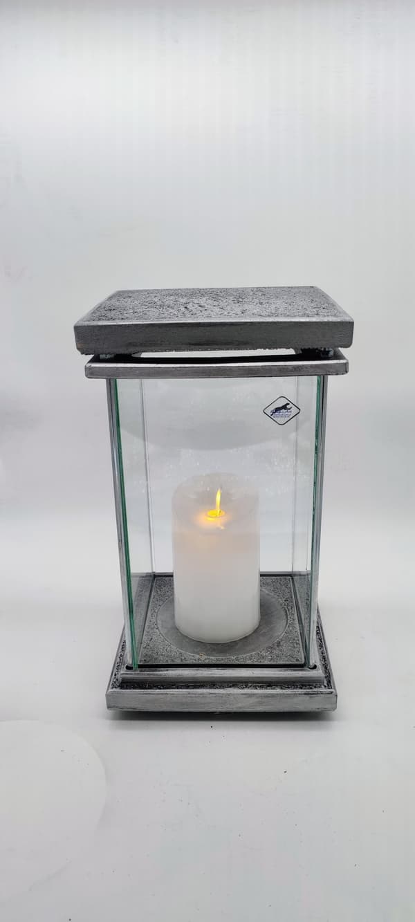 SQUARE MAX RESIN - ANTIK / SYNTETISK STEN / SILVER / 1 STK