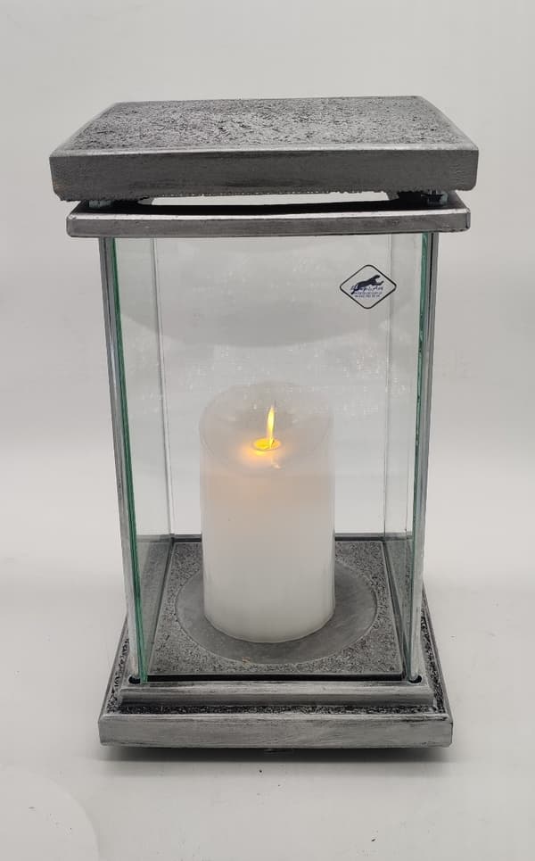 SQUARE MAX RESIN - ANTIK / SYNTETISK STEN / SILVER / 1 STK