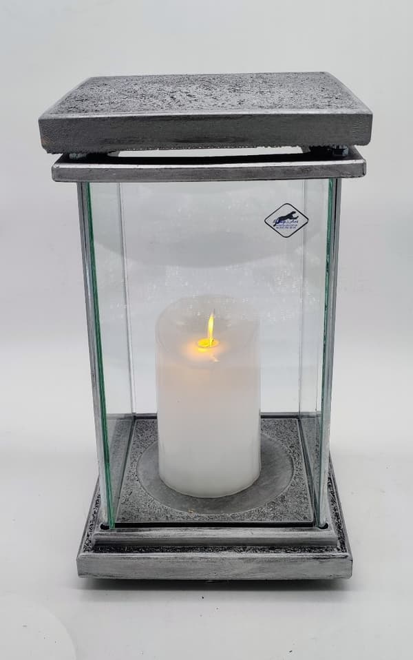 SQUARE MAX RESIN - ANTIK / SYNTETISK STEN / SILVER / 1 STK