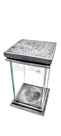 Miniatyrbild 1 av 11: SQUARE MAX RESIN - ANTIK / SYNTETISK STEN / SILVER / 1 STK