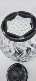 Miniatyrbillede 4 af 6: GLAMOUR BALL LANTERNE -STOR BØLGE/HVID-SORT BASE/ 1 STK
