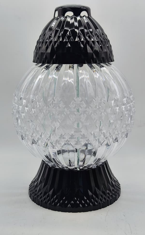 GLAMOUR BALL LYKTA -STOR-KRISTALL/TRANSPARENT-SVART BAS/1 STK
