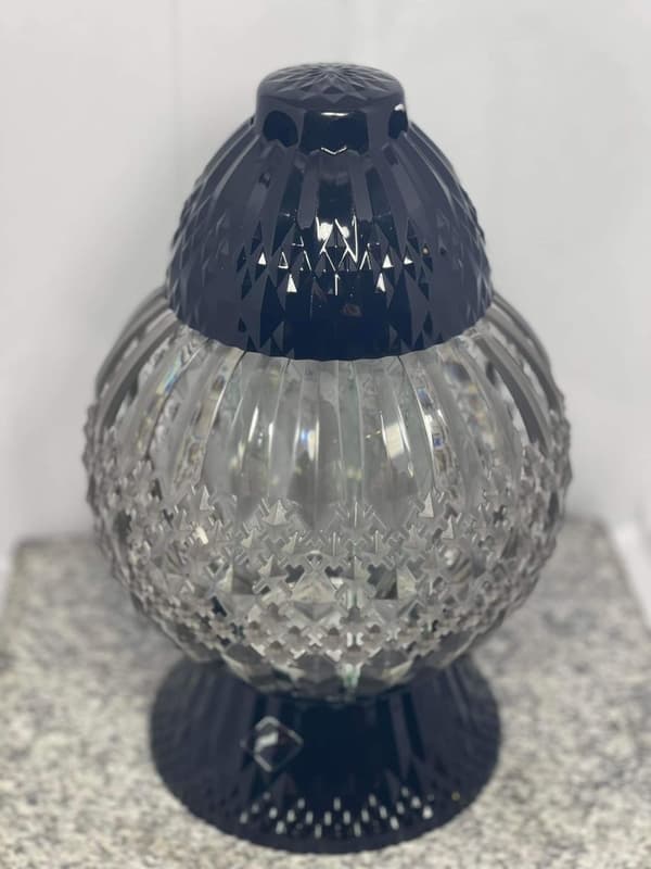 GLAMOUR BALL LYKTA -STOR-KRISTALL/TRANSPARENT-SVART BAS/1 STK