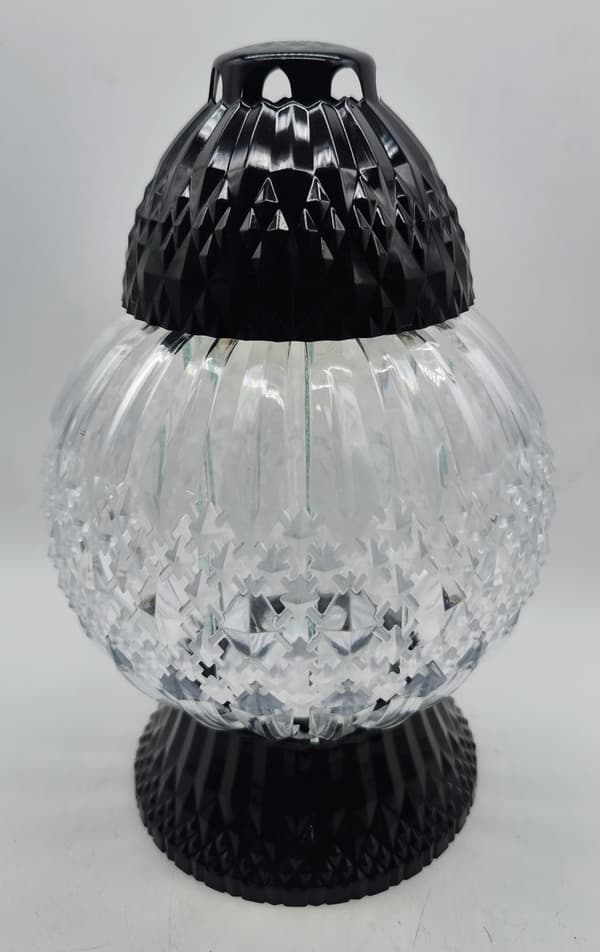 GLAMOUR BALL LYKTA -STOR-KRISTALL/TRANSPARENT-SVART BAS/1 STK