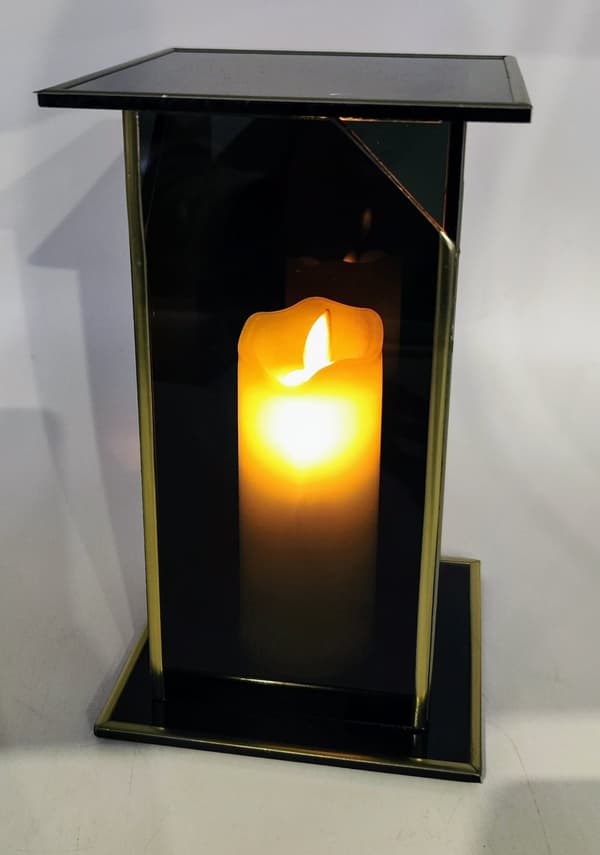 HELT GLAS SKRÅET GLAS MØRK / SR / STOR / 1 STK