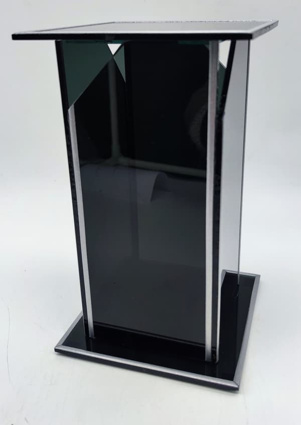 HELT GLAS SKRÅET GLAS MØRK / SR / STOR / 1 STK